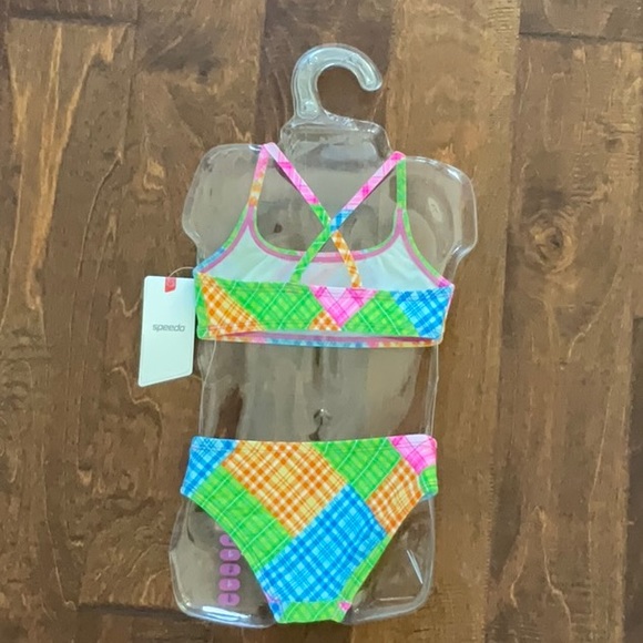 NEW! 2-piece Speedo Swimsuit - Girls Size 4 - Picture 2 of 3